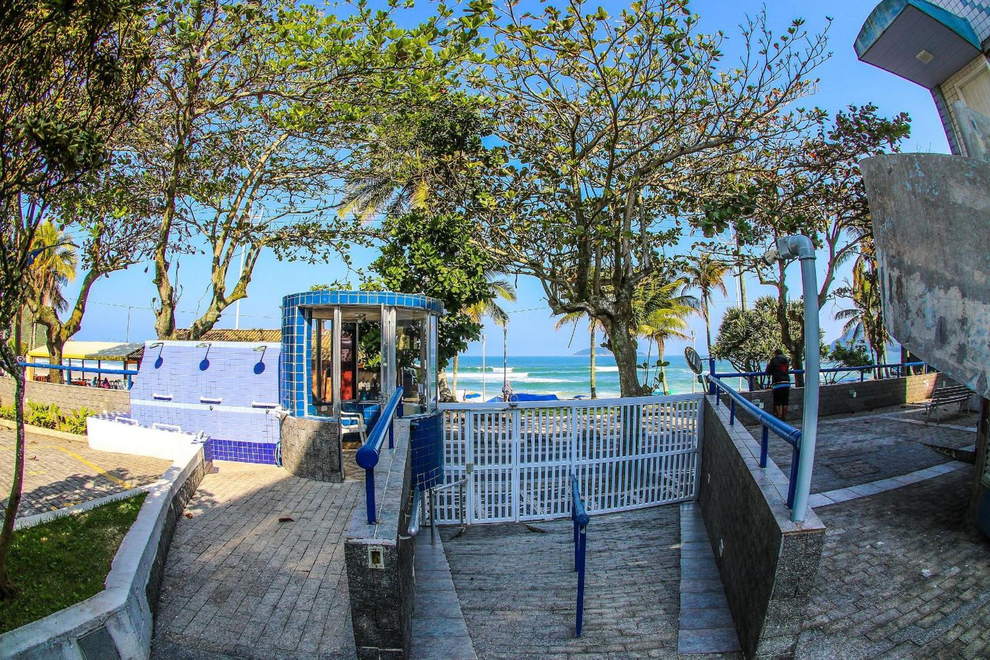 25C - Pe Na Areia Da Praia Do Tombo + Roupas De Cama + Vivo Fibra Guaruja Bagian luar foto
